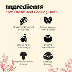 4 Pack: Beef Cooking Broth 32oz